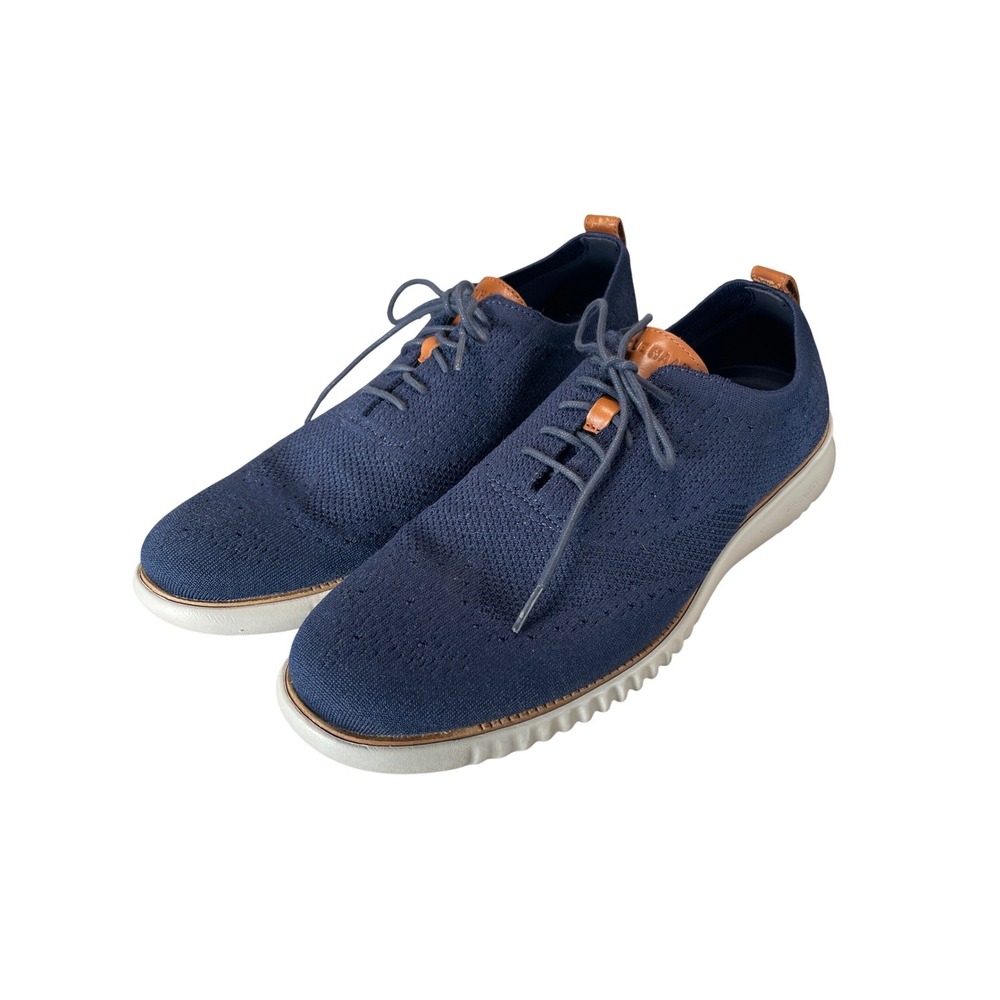 Cole Haan Zerogrand Stitchlite Navy Blue Knit Oxford Shoes C27569 Mens 13 M